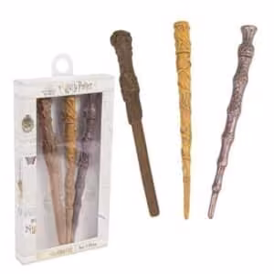Set 3 Penne a sfera a forma di bacchetta di Harry, Hermione e Silente