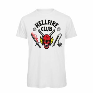 T-shirt bianca "Stranger Things - Hellfire Club"