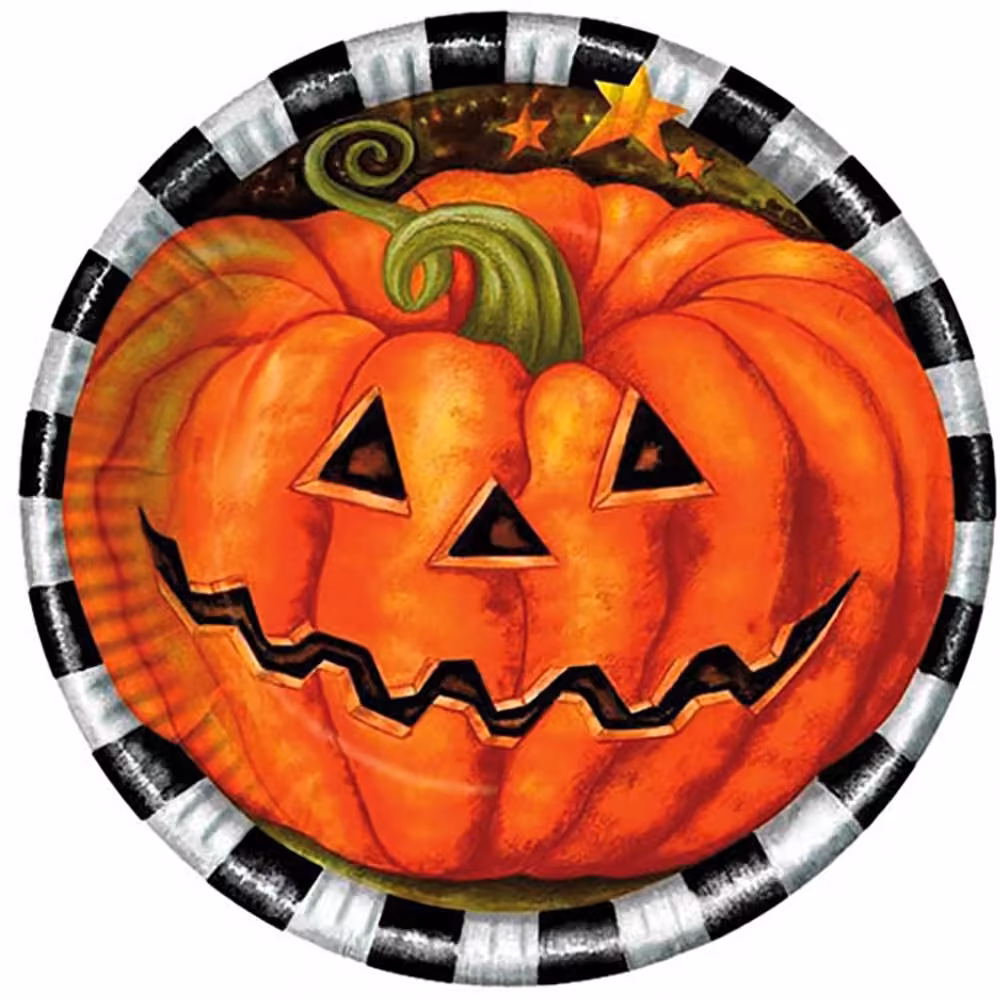 Piatti 23cm Halloween Zucca 10pz
