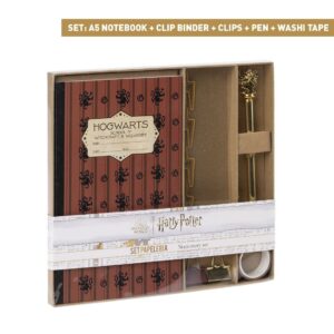 Set Cancelleria Hogwarts Grifondoro Quaderno Spillette penna