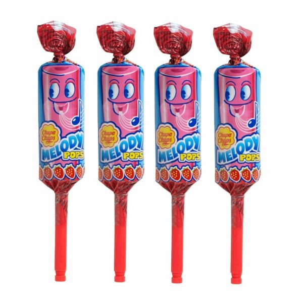 Lecca Lecca Chupa Chups con fischio al gusto Fragola box da 4