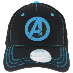 Cappello Avengers Nero con logo Azzurro
