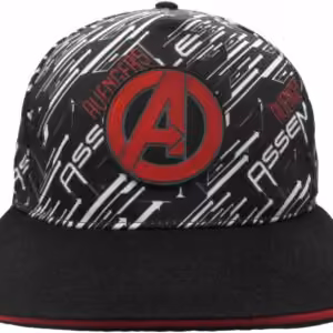 Cappello Avengers Bianco/Nero con logo rosso