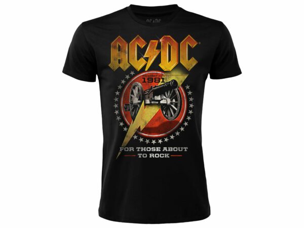 T-shirt Nera AC/DC "For Those about to rock" color