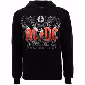 Felpa nera con cappuccio AC/DC Black Ice