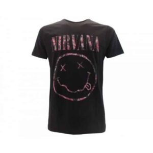 T-shirt Nera Nirvana Donna Smile Fiorato