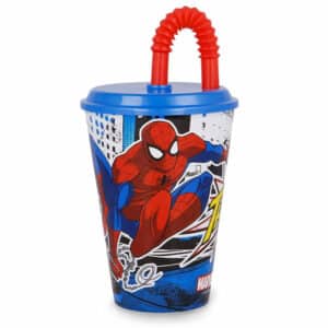 Borraccia in plastica con cannuccia Spiderman