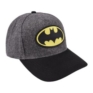 Cappello con visiera Batman cotono grigio stemma Giallo