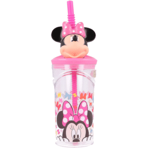 Borraccia 3d in plastica con cannuccia Minnie