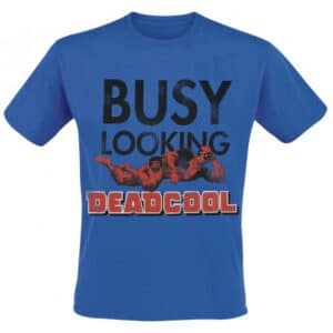 T-shirt Deadpool Busy Looking Colore Blu