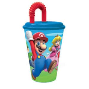 Borraccia in plastica con cannuccia Super Mario