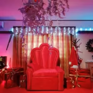 Allestimento Trono in Velluto rosso