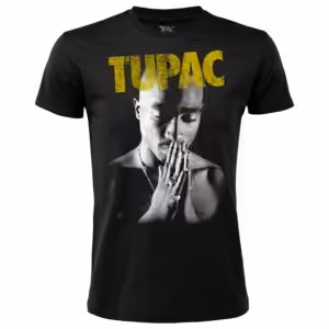 T-Shirt Nera Logo Tupac - Music Legends