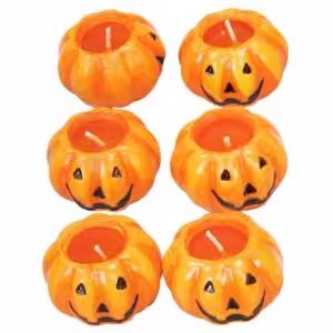 Candele In Ceramica Zucca Halloween X6