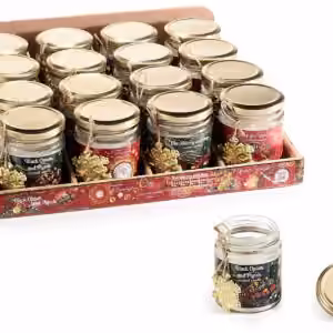 Candela Profumata Vetro "Xmas Time" Con Fiocco Dorato