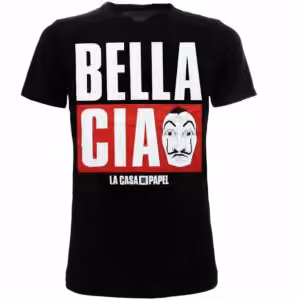 T-Shirt Nera La Casa Di Carta "Bella Ciao" – Serie Tv