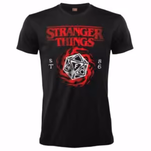 T-Shirt Nera Dado D&D - Stranger Things