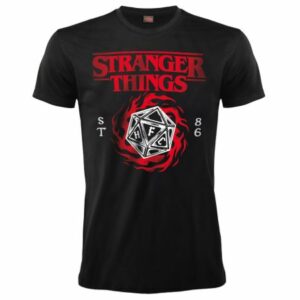 T-Shirt Nera Dado D&D - Stranger Things